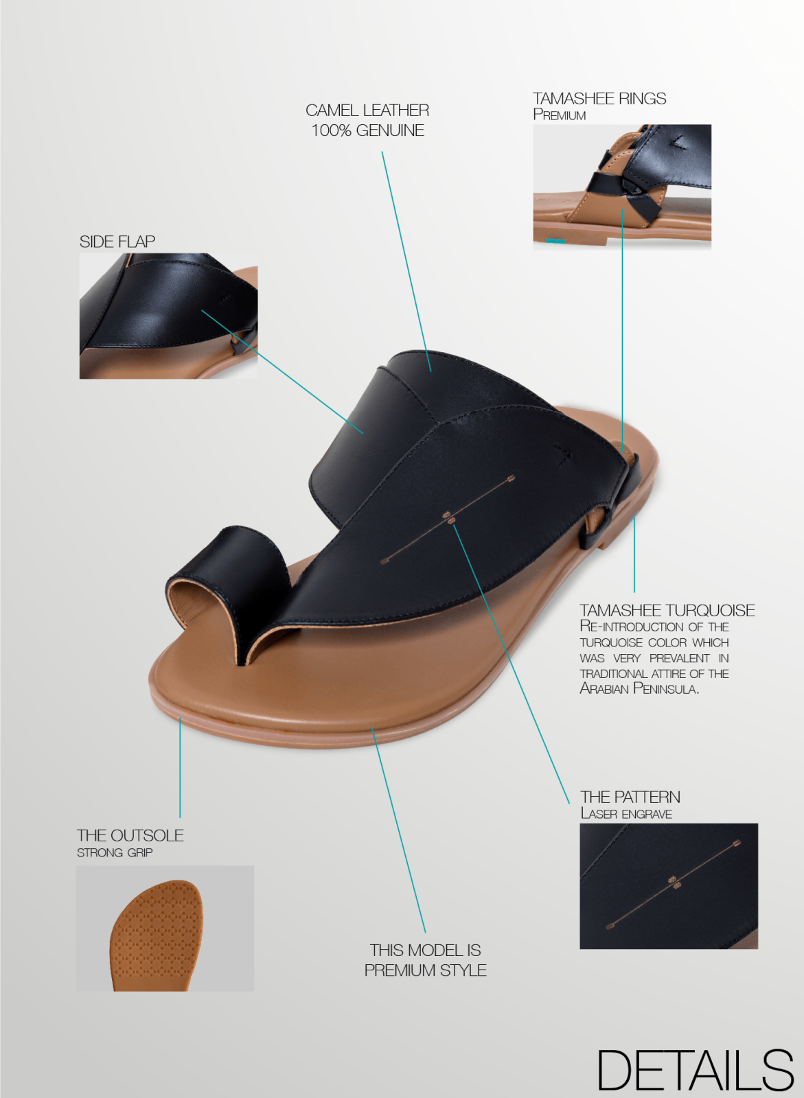 Mens sandals traditional style|صندل تماشي رجالي بتصميم أنيق ومريح للاستخدام اليومي|Tamashee premium Arabic sandals|Detail image of Tamashee flat sandals leather|Story of Tamashee Arabic footwear men|Tamashee cow leather footwear|Leather sandals classic me