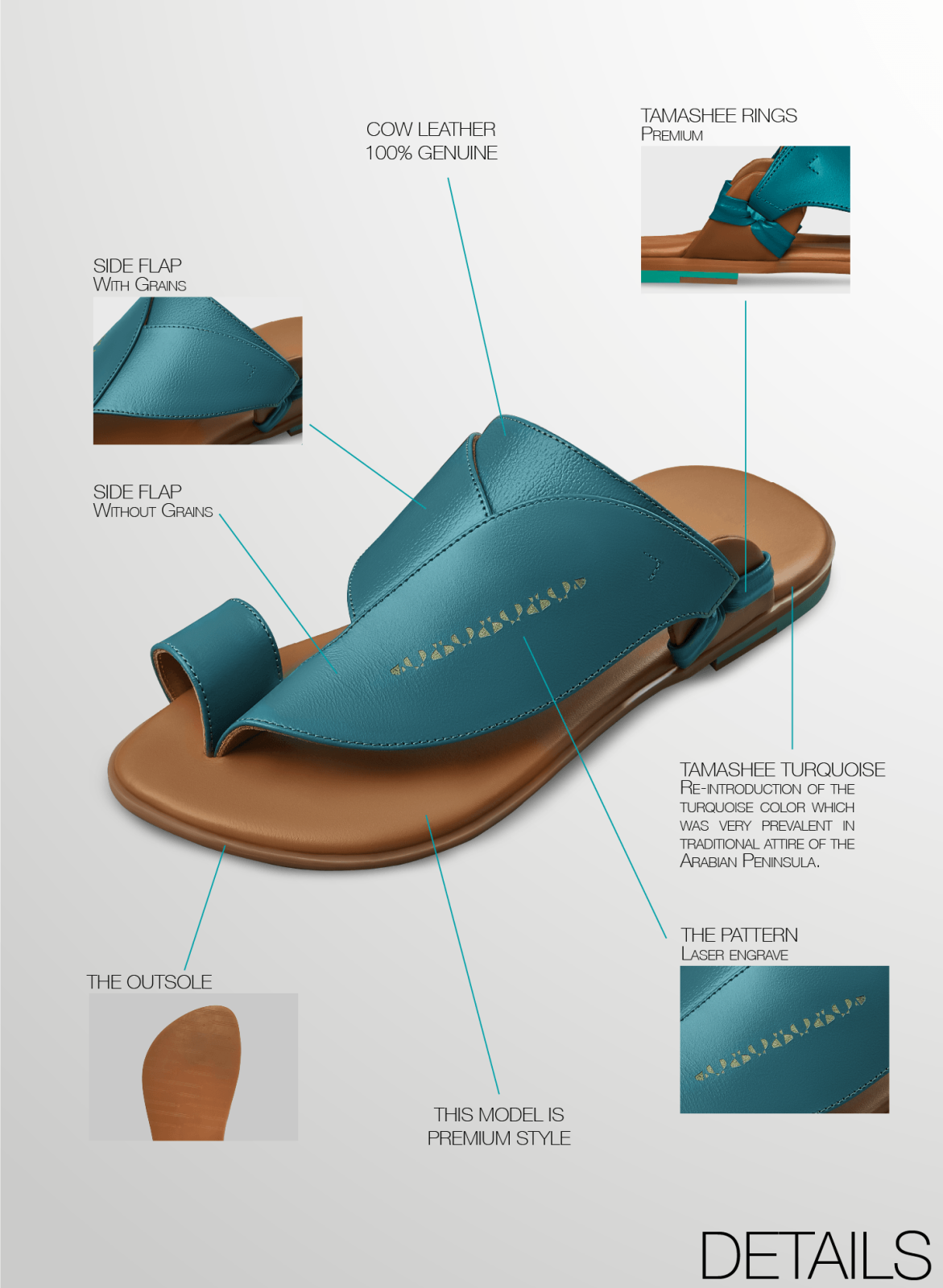 Mens leather sandals UAE style|Tamashee Cow leather sandals men|Story of Ahazeej mens sandals|Ahazeej|Details images of Cow leather sandals for men|Ahazeej|Ahazeej Arabic sandals cow leather|Tamashee comfortable sandals men