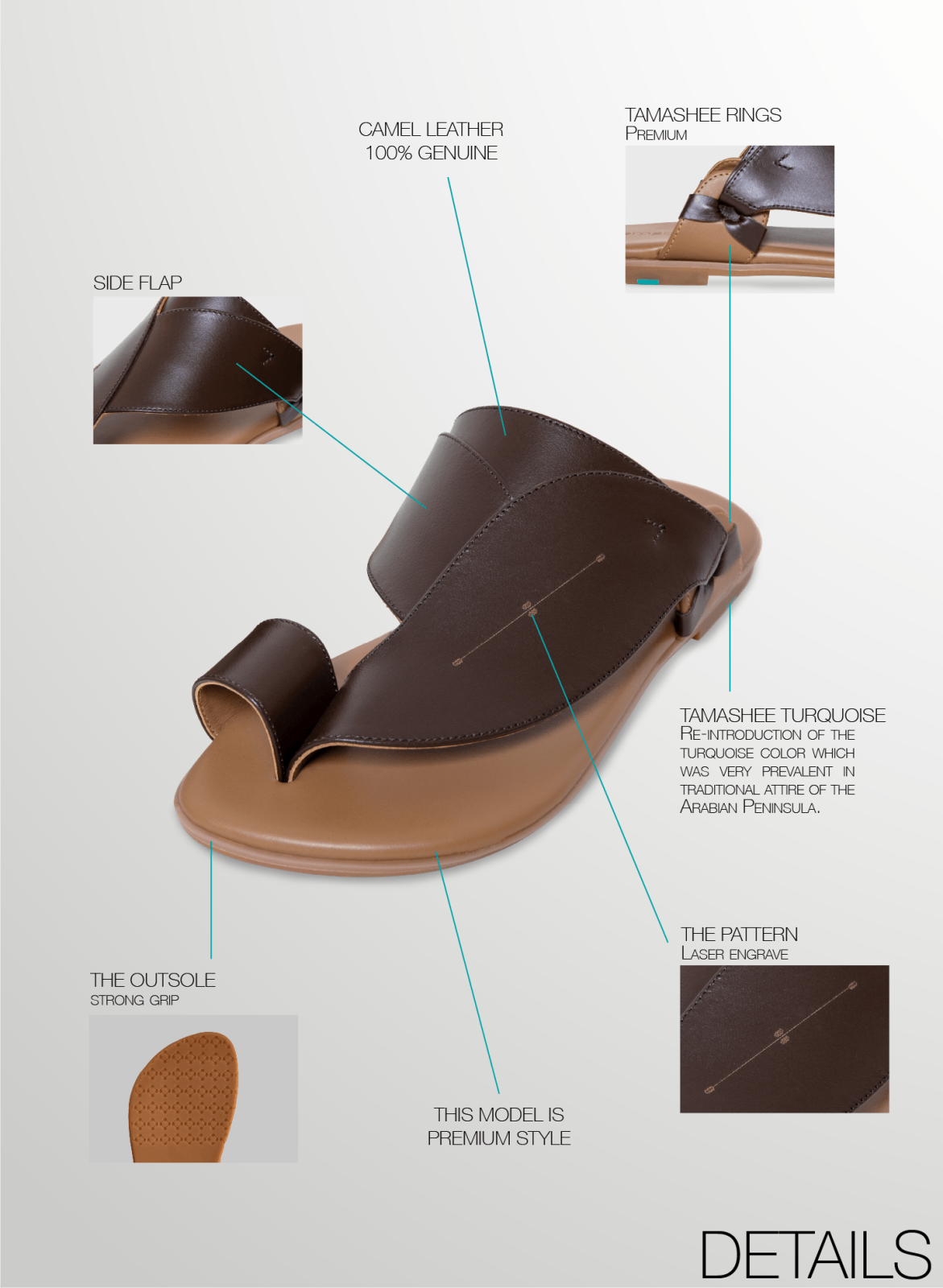 Tamashee leather sandals style|Tamashee flat sandals for men everyday wear UAE|Comfortable Arabic sandals men|Story of Arabic mens sandals UAE|Detail image of |Cow leather Arabic sandals|Tamashee mens sandals UAE
|صندل تماشي رجالي بتصميم أنيق ومريح للاستخ