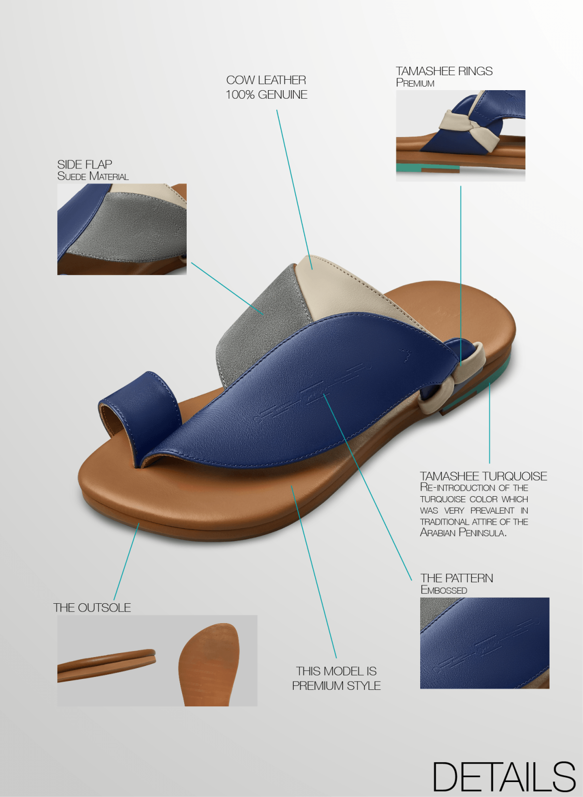 Jahag mens sandals designed for comfort|Mens sandals premium cow leather sandals|Story of modern mens sandals with soft leather|Tamashee M Gerab mens sandals premium cow leather sandals for UAE weather|Details images of cow leather sandals for UAE weather