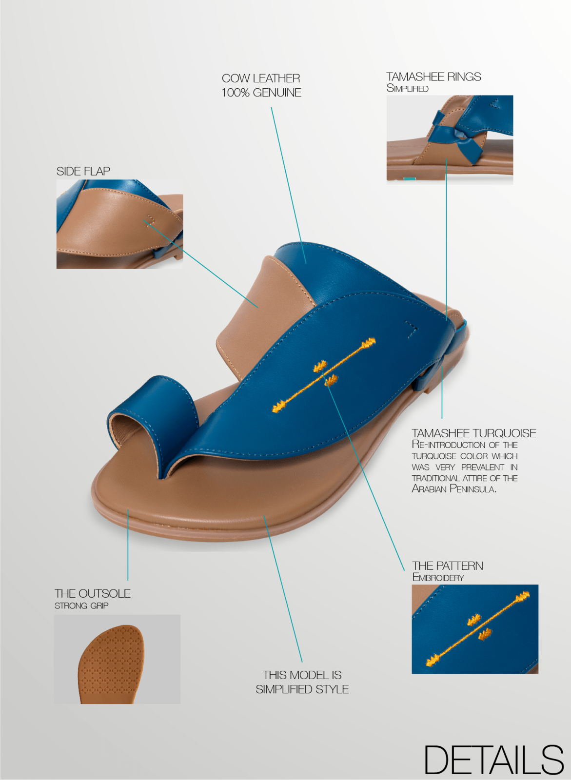 Mens leather sandals UAE style|صندل تماشي مريح مع تصميم متين للاستخدام الطويل|Story of Mens sandals premium leather|Detail Image Of Tamashee leather sandals men|صندل تماشي جلد البقر بخياطة متقنة تعزز الجودة والمتانة|Arabic sandals cow leather