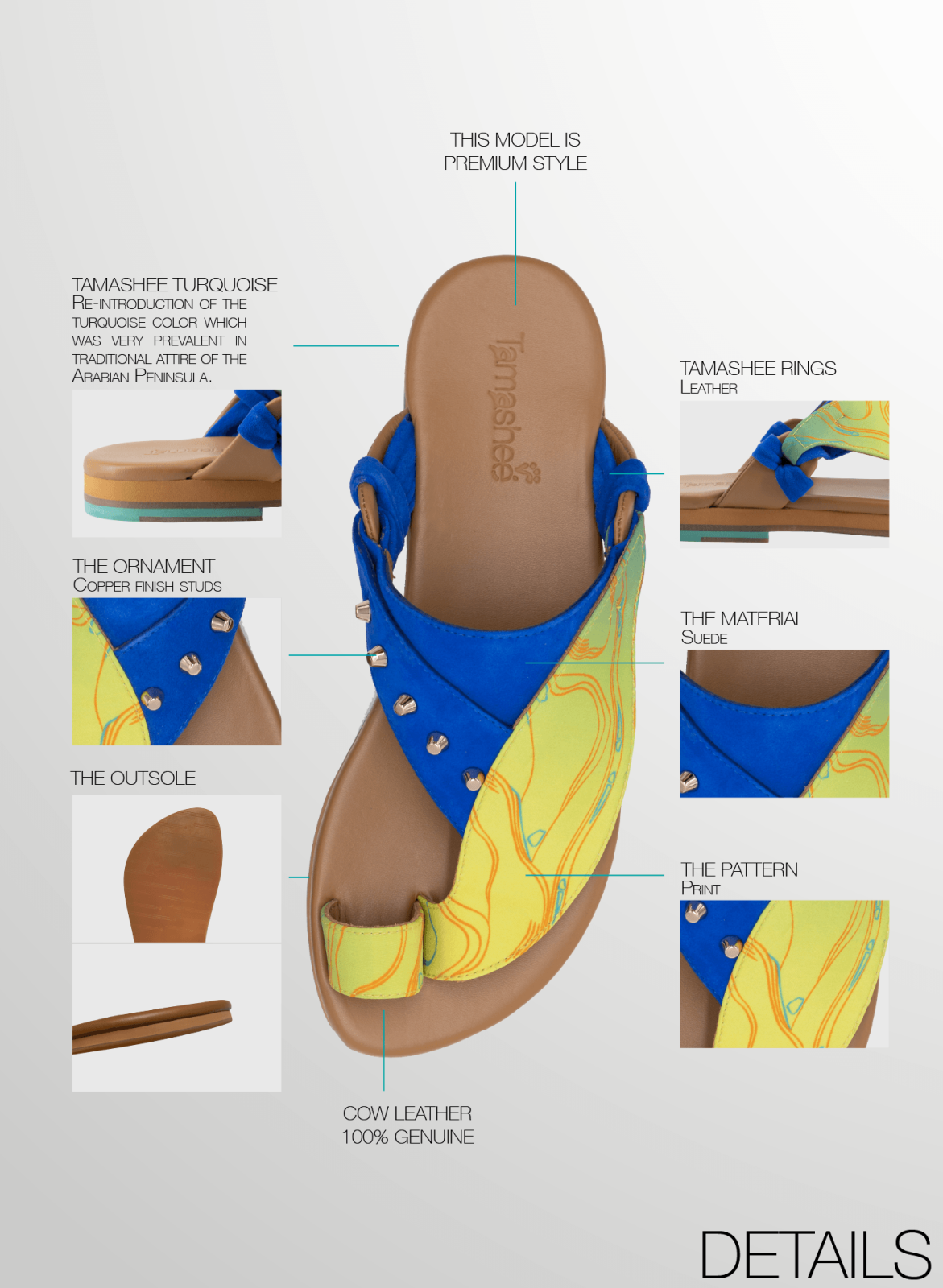 Hili Sandals women sandals classic flat sandals by Tamashee|Hili Sandals leather sandals for women stylish everyday wear|Story of Hili Sandals flat sandals for women Arabic inspired design|Hili Sandals women sandals elegant leather sandals|Detail Images o