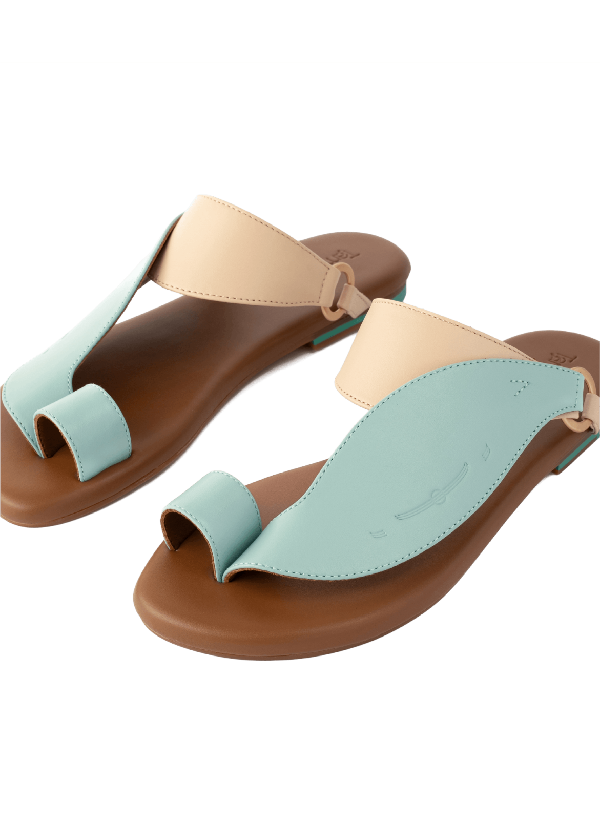 Side View of Ibzem Women Sandals|Women Sandals Elegant Leather Flat Arabic Sandals Comfort Fit|Traditional Style Ibzeem Sandals for women|Iron matte gold ring of Ibzeem Arabic Sandals|Upper View of Traditional Arabic Style Sandals|Detail Information of Ib
