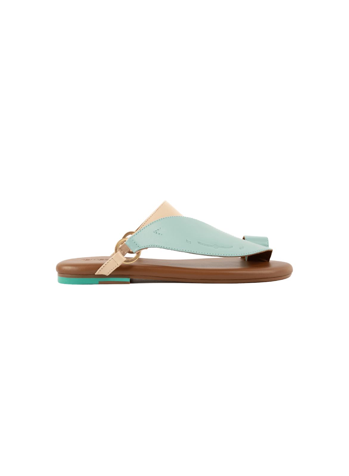 Side View of Ibzem Women Sandals|Women Sandals Elegant Leather Flat Arabic Sandals Comfort Fit|Traditional Style Ibzeem Sandals for women|Iron matte gold ring of Ibzeem Arabic Sandals|Upper View of Traditional Arabic Style Sandals|Detail Information of Ib