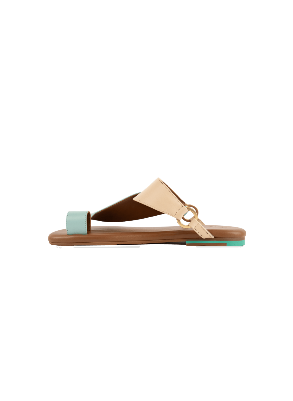 Side View of Ibzem Women Sandals|Women Sandals Elegant Leather Flat Arabic Sandals Comfort Fit|Traditional Style Ibzeem Sandals for women|Iron matte gold ring of Ibzeem Arabic Sandals|Upper View of Traditional Arabic Style Sandals|Detail Information of Ib