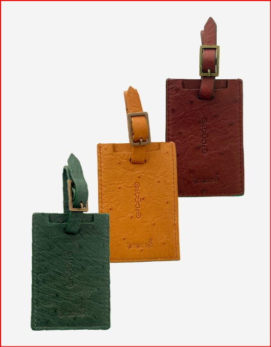 Tamashee Cow Leather Luggage Tag Luxury Bag Tag|ostrich leather 
Genuine
Classic 
Elegant 
Luxury 
High-end 
Lifestyle