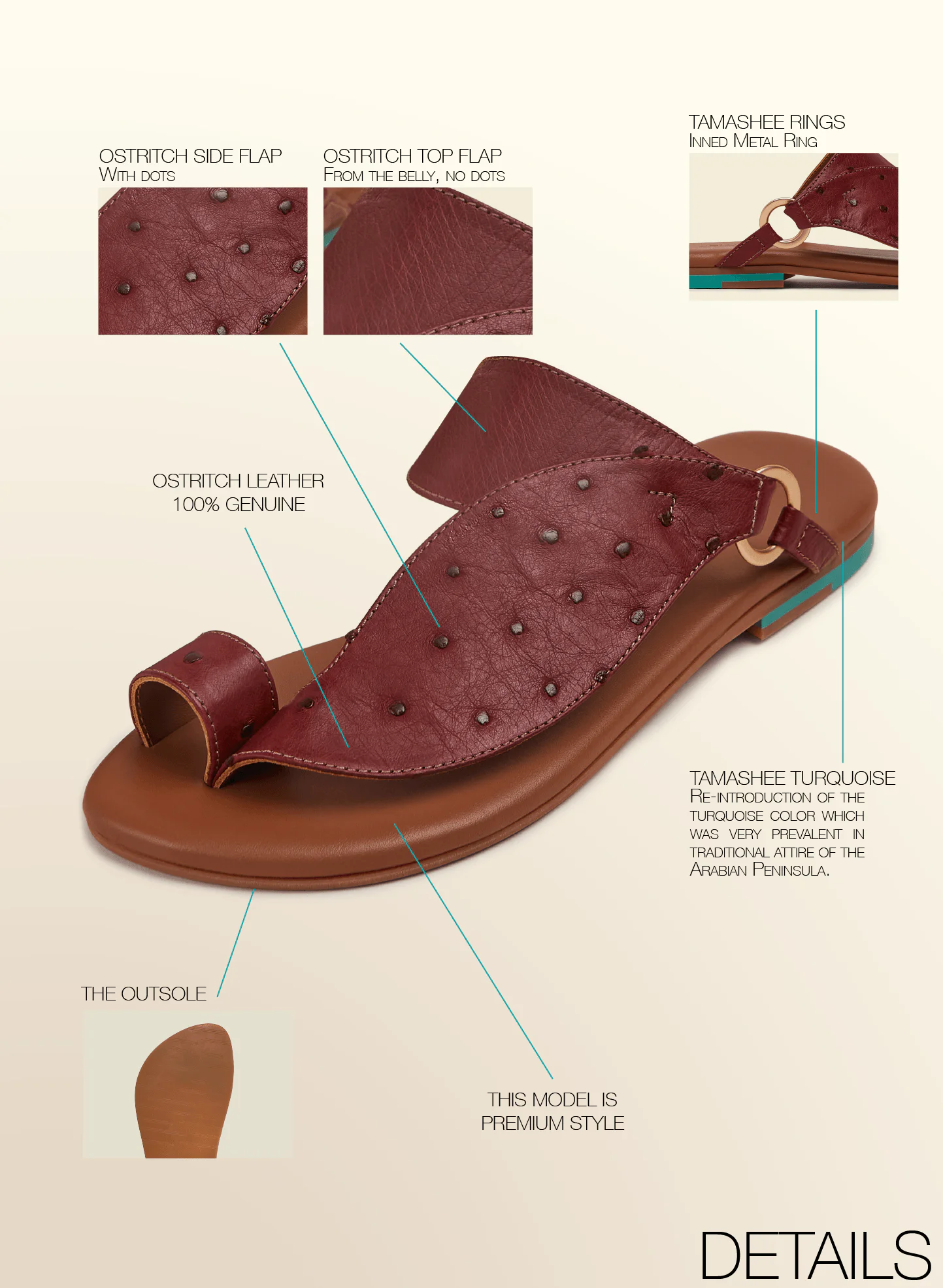Tamashee Rabda casual leather sandals deatails