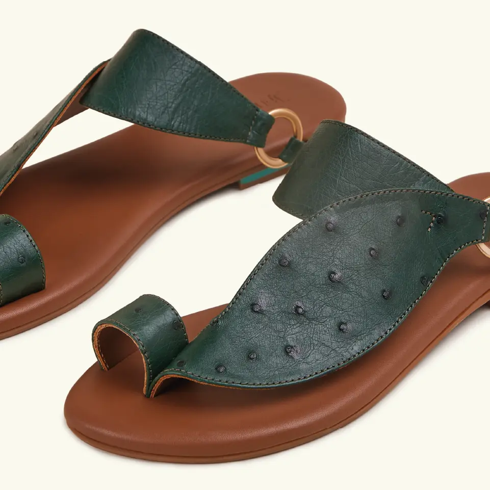 Tamashee’s Ostrich Leather Arabic Sandals for Modern Women