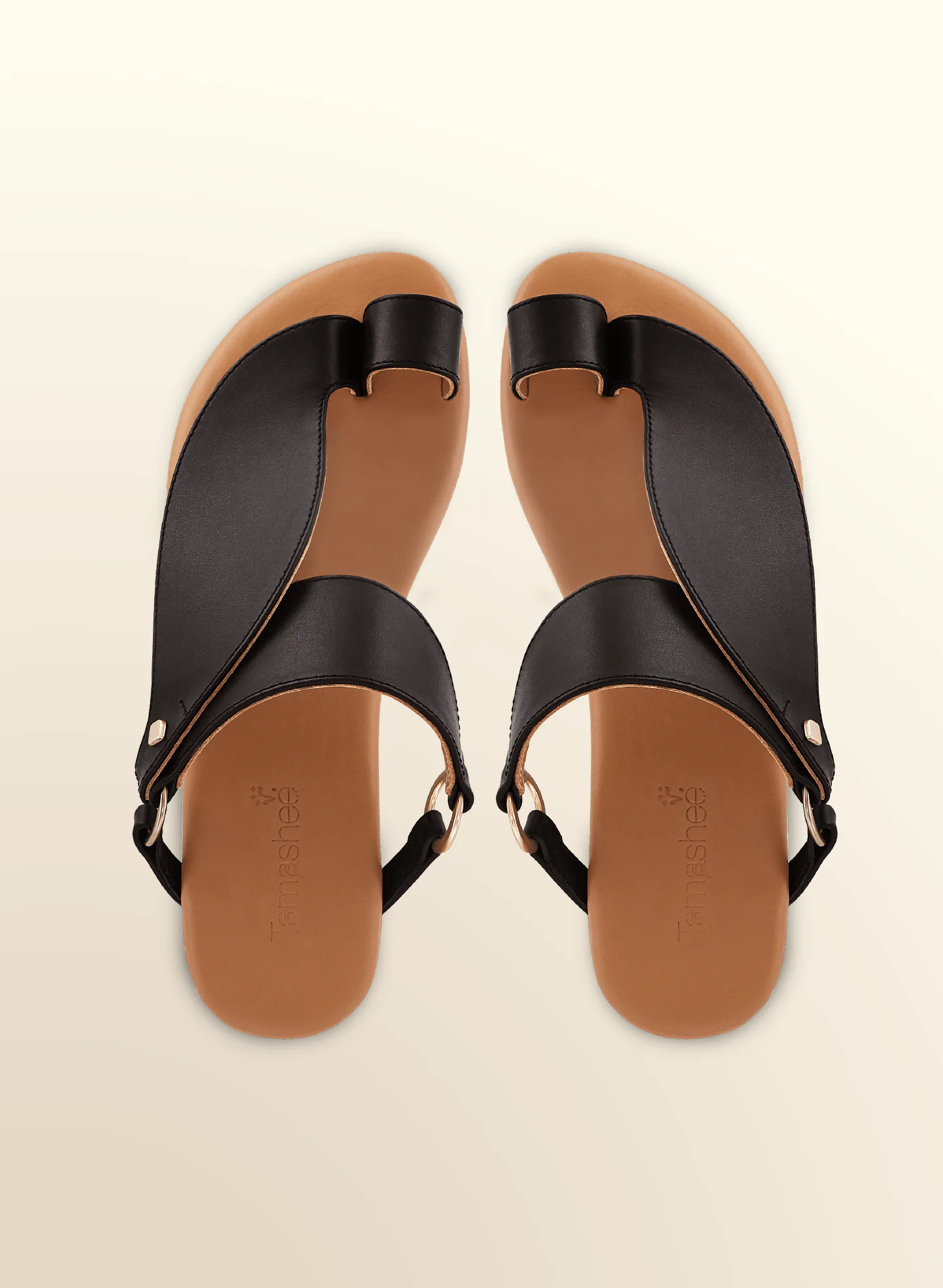 Black sandals comfortable flat design
