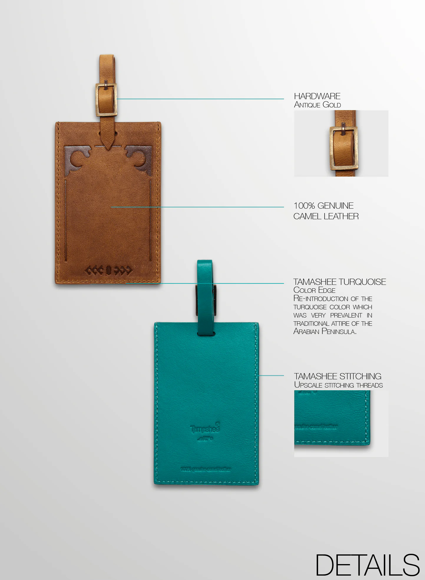 Tamashee Luggage Tag in Dubai trendy leather design