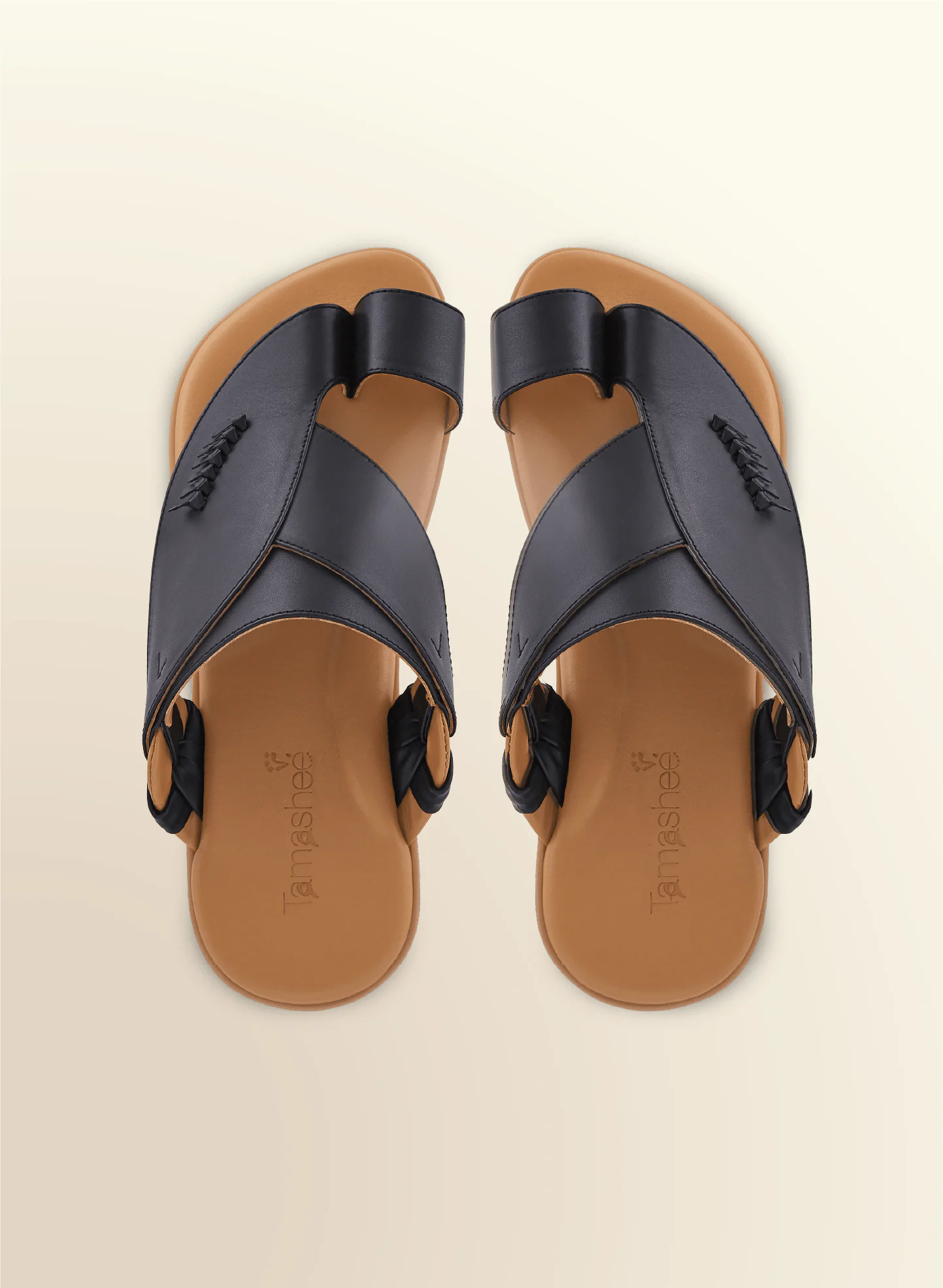 Tamashee Black mens sandals stylish leather sandals for daily comfort