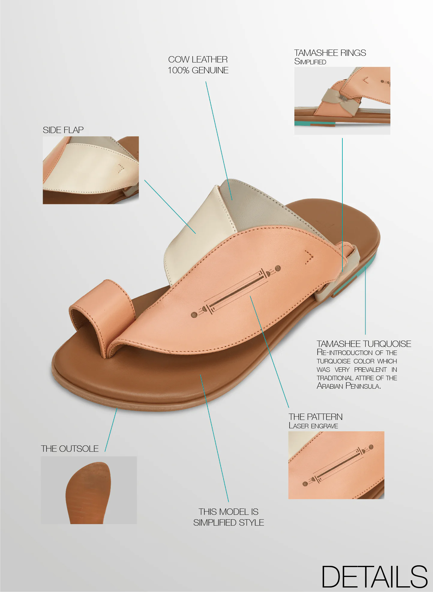 Details images of Arabic mens sandals UAE