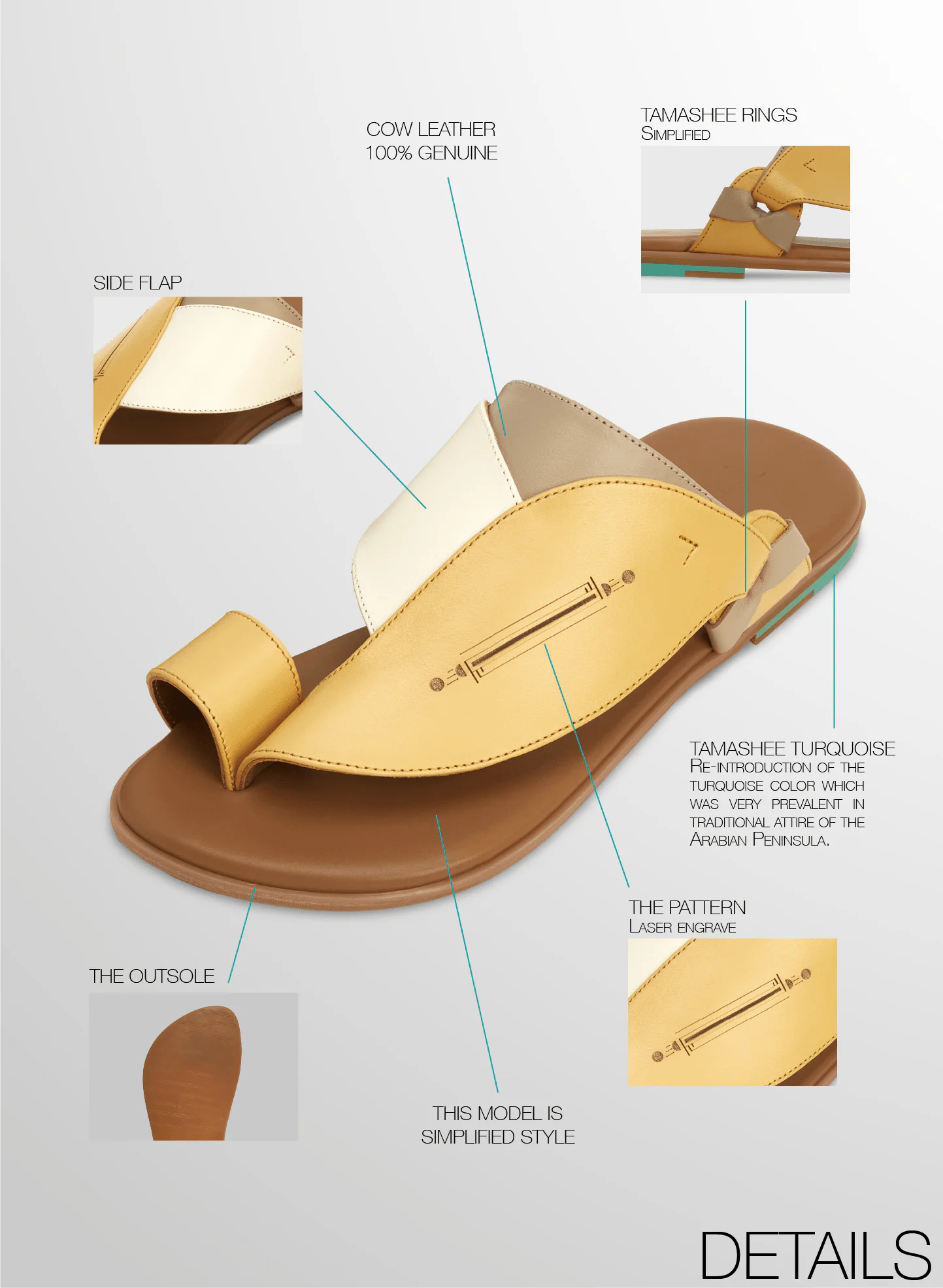 Details Images of Tamashee Arabic sandals UAE