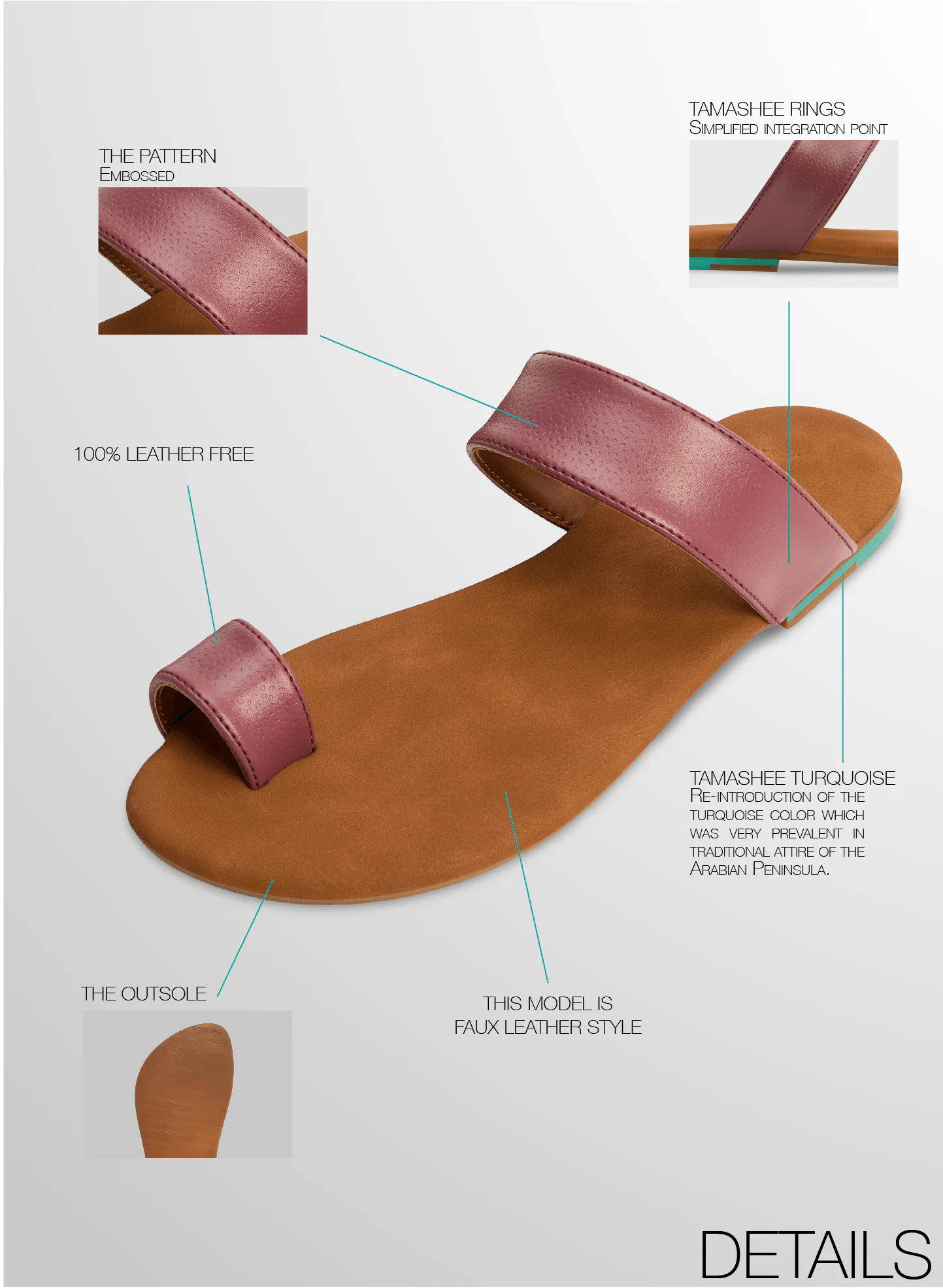 Detail Images of Faux leather sandals for women