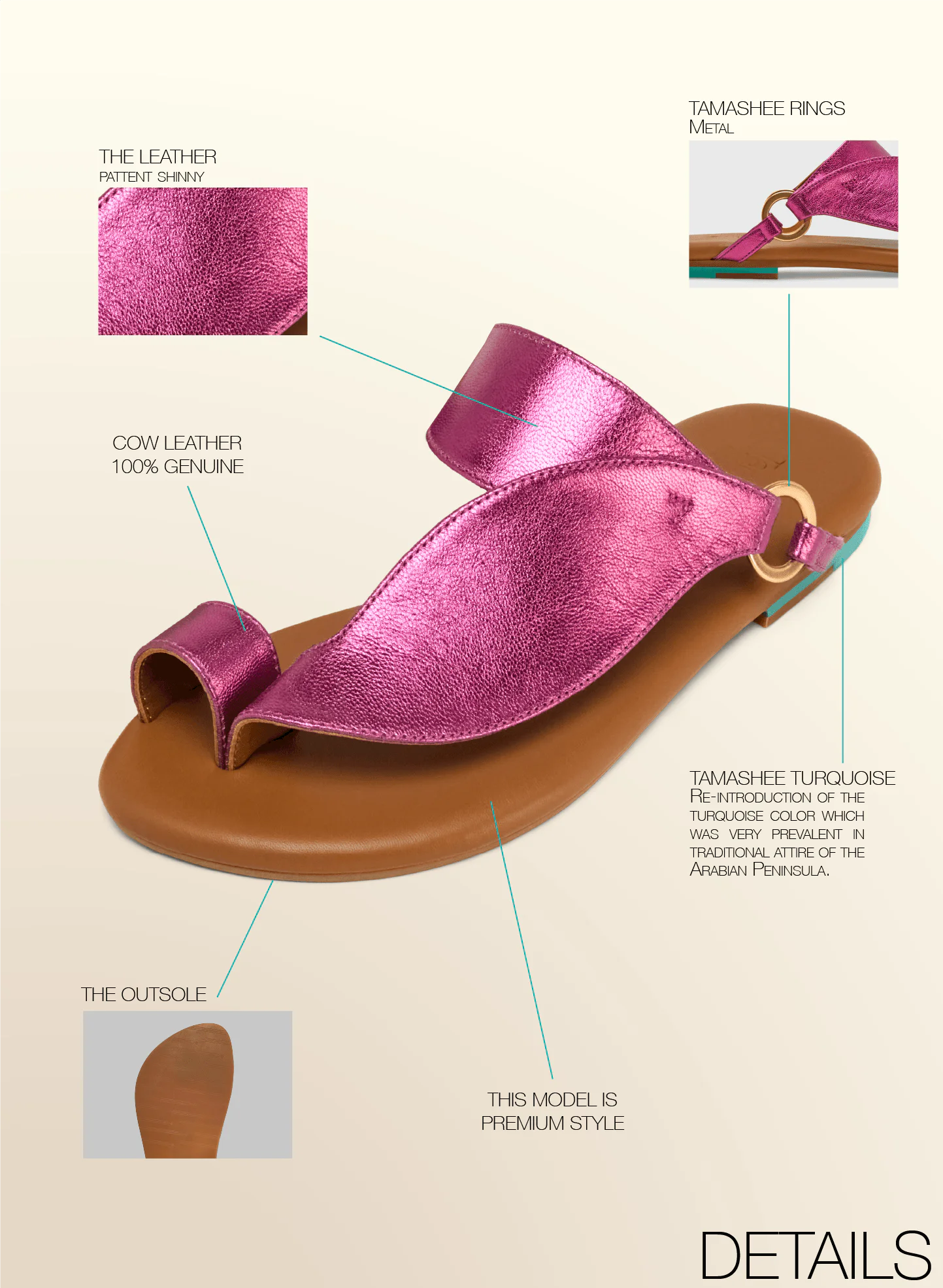 Tamashee Hinna Sandals chic flat sandals for UAE women