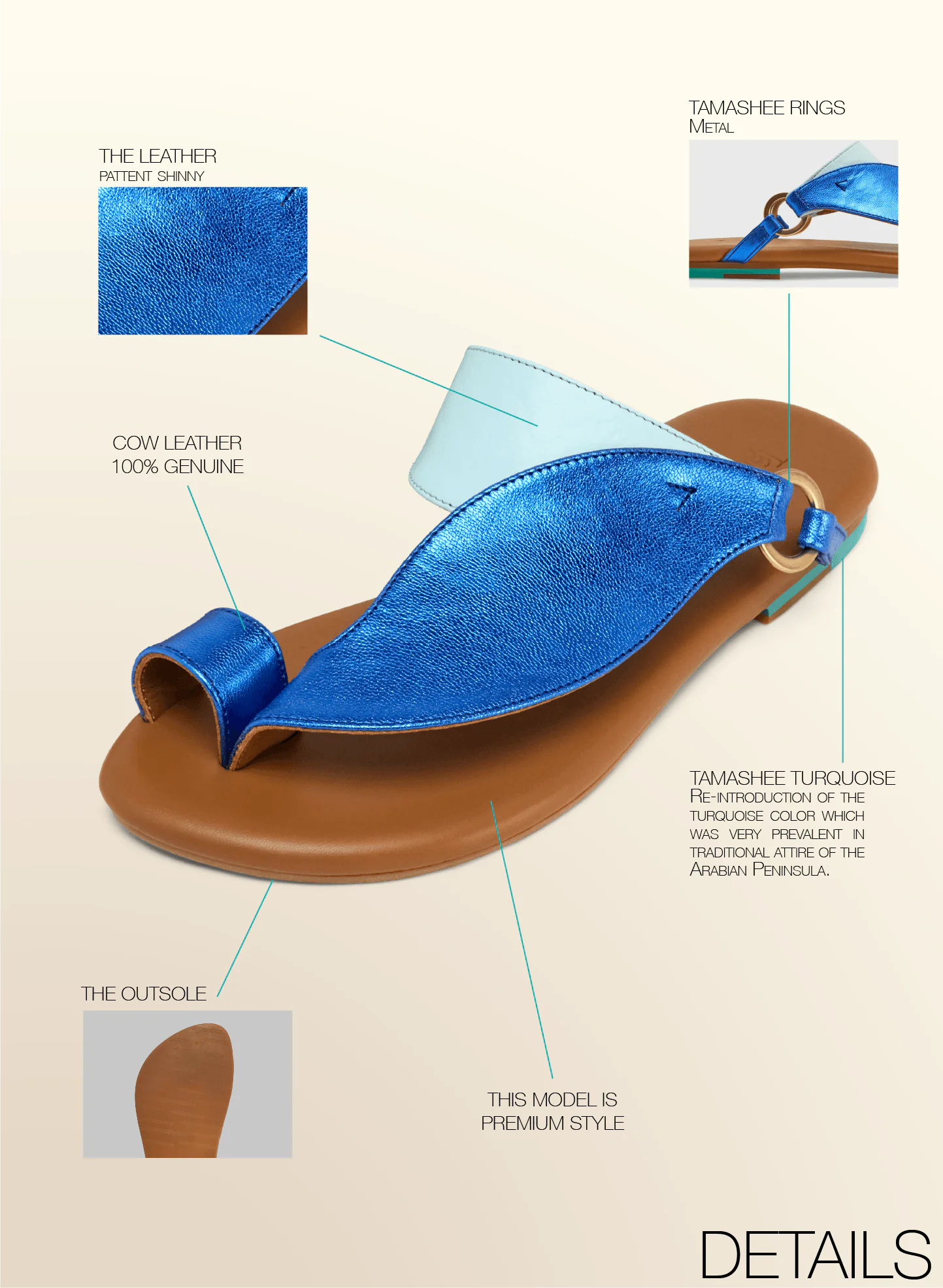 Tamashee Ihna Sandals elegant Arabic leather sandals