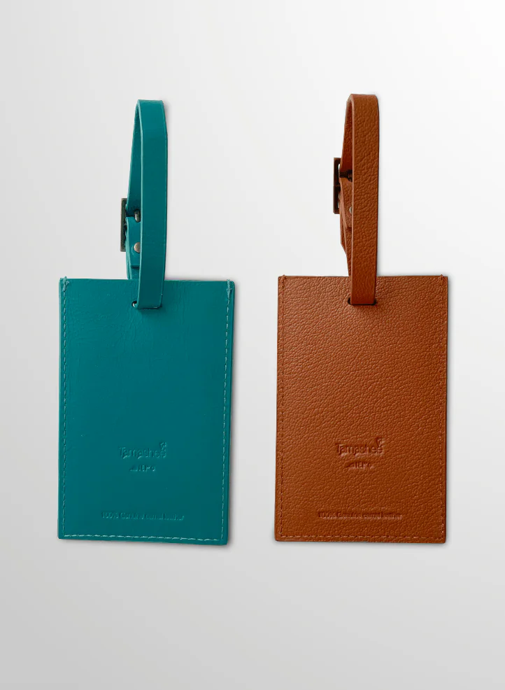 Tamashee leather luggage tag personalized style