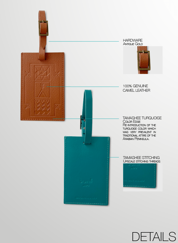 Tamashee Luggage Tag Genuine Camel leather