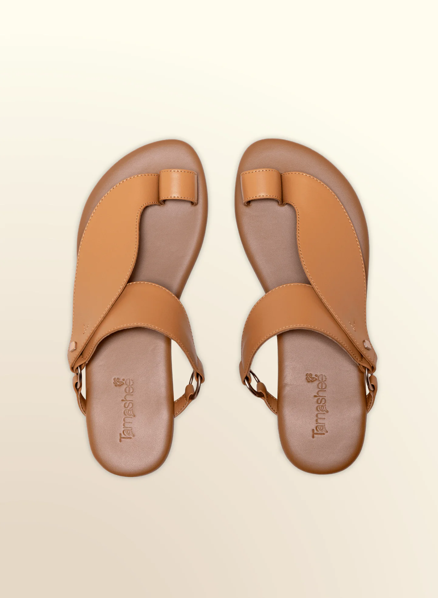 Women sandals Natural Brown leather comfort