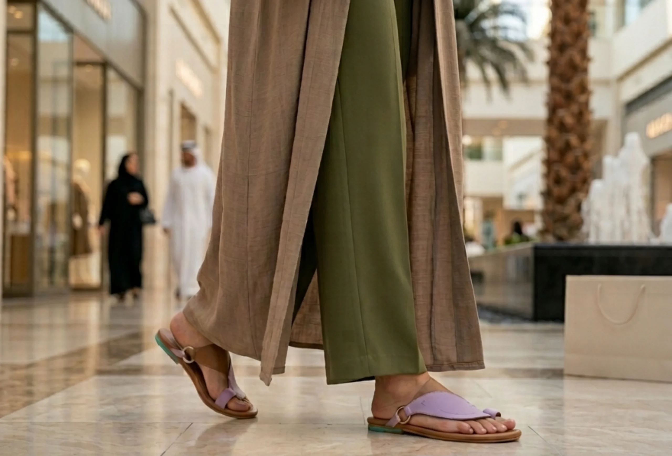 Jadhry Leather Sandals For Women Stylish Arabic Flat Sandals