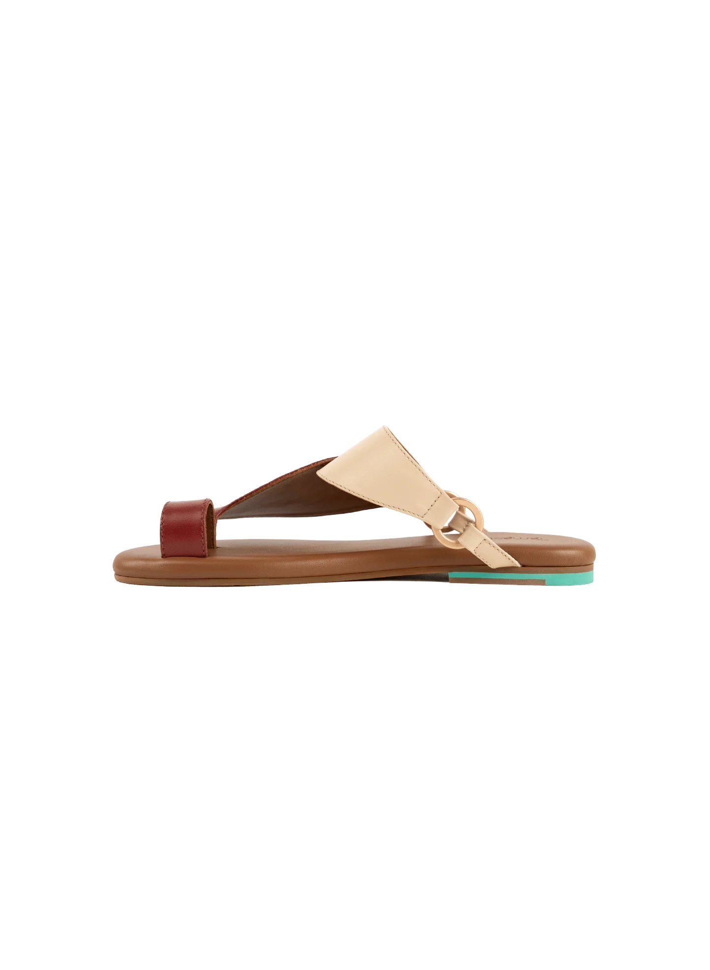 Iron matte gold ring of Burgundy Sandals for Women
